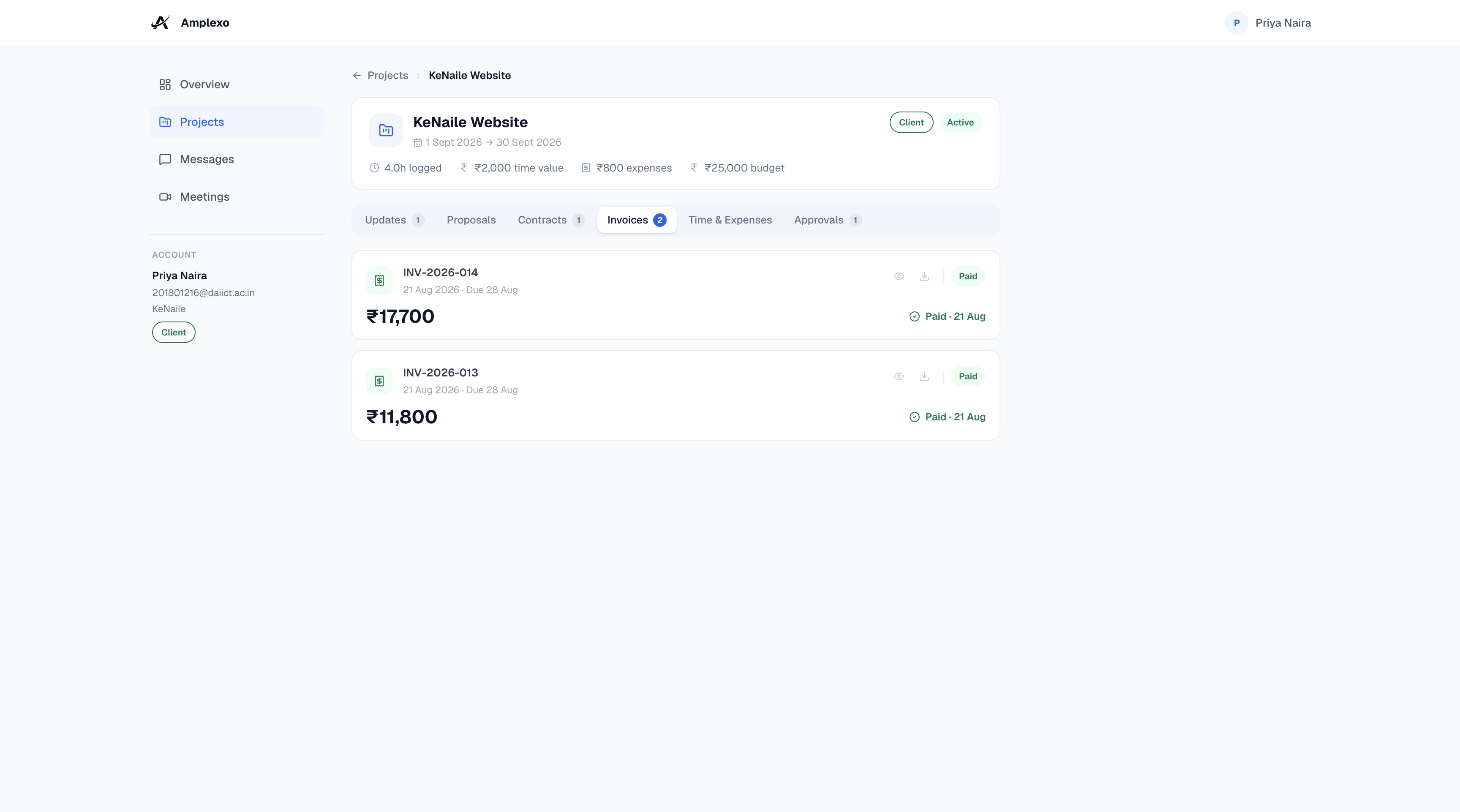 Invoice marked paid in portal