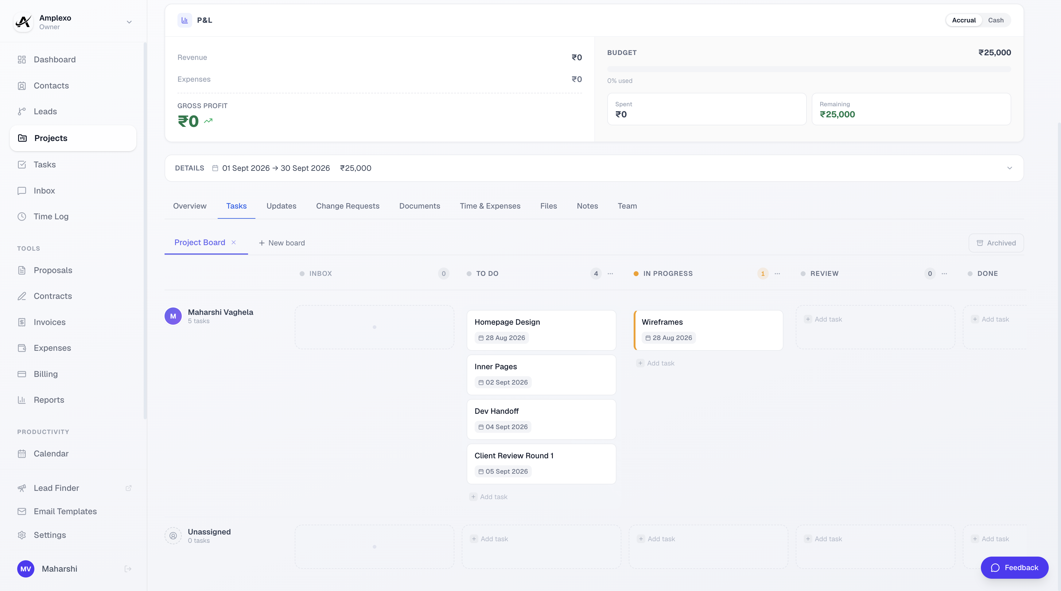 Task progress view