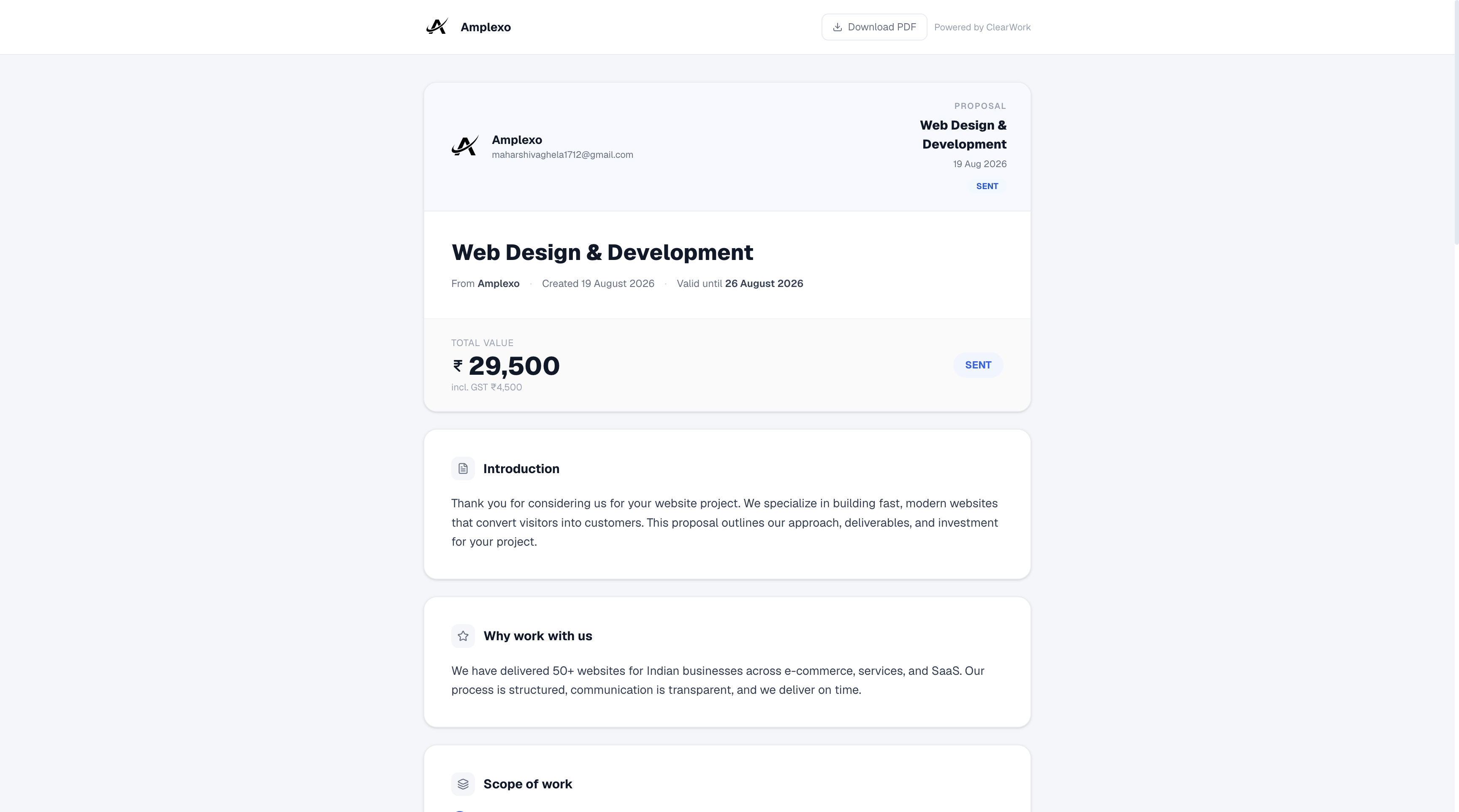 Proposal detail client side