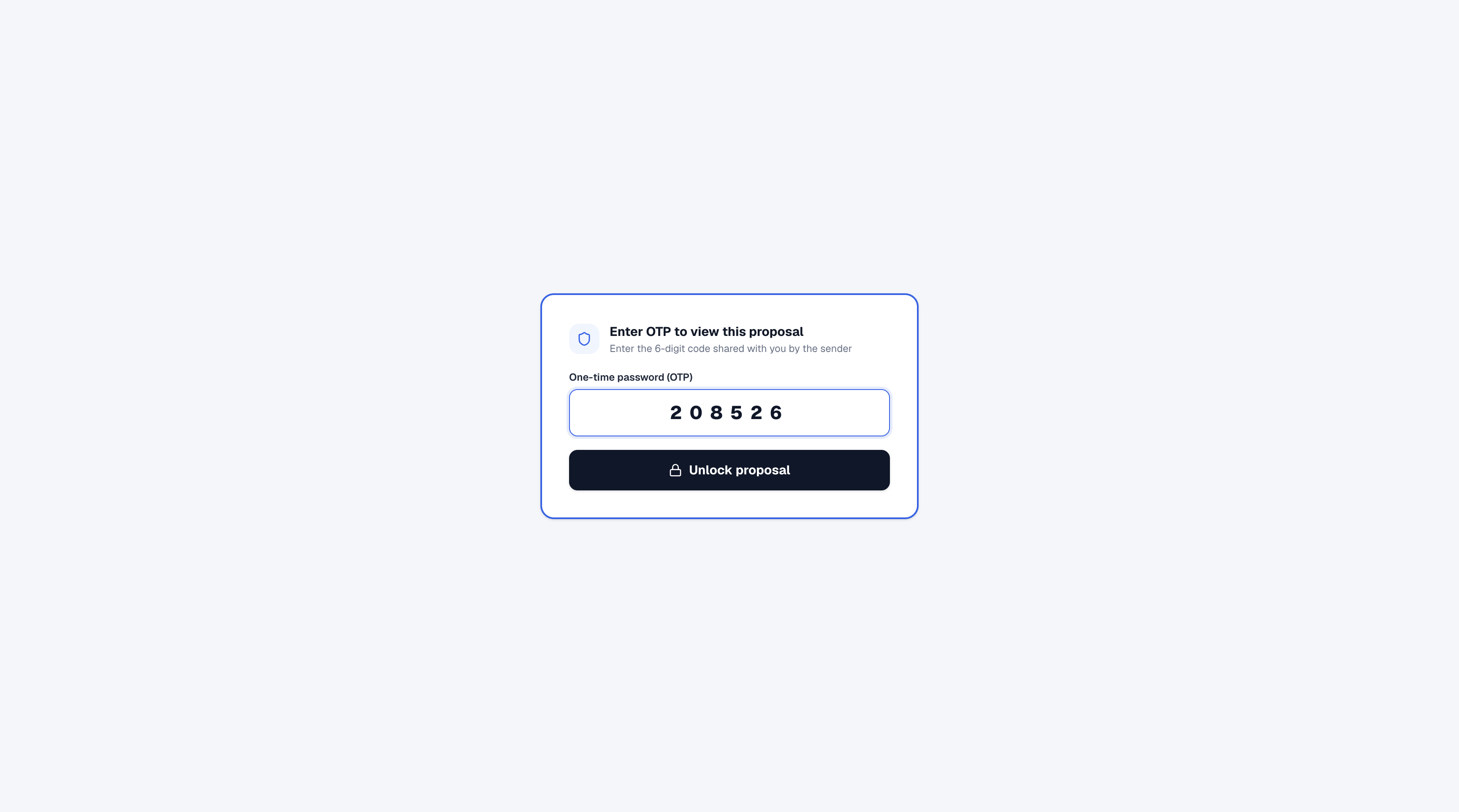 Client viewing proposal