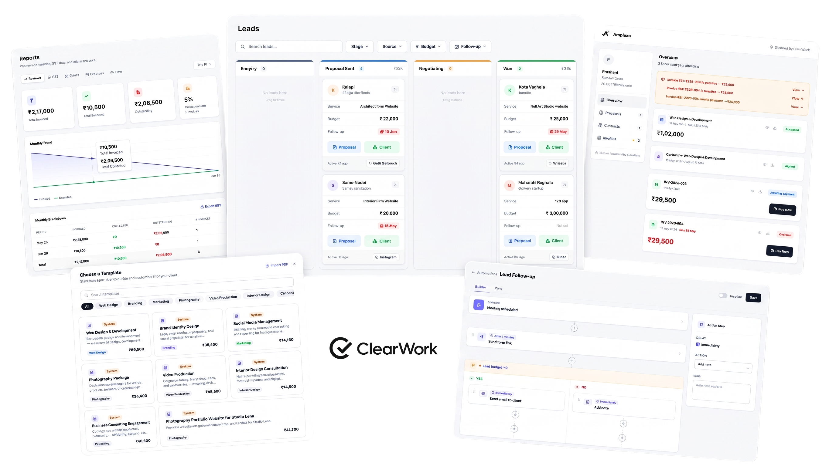 ClearWork dashboard